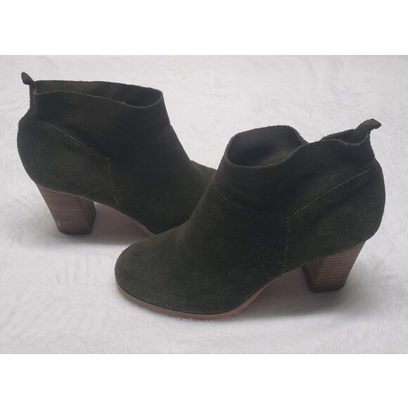 Crown Vintage Darcie Olive Ankle Boot Womens Sz 8M Soft Leather Boho Classic - Picture 4 of 11